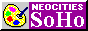 A web button that reads 'Neocities SoHo'. There is a painting palette next to the text. The button links to a site named Neocities SoHo Residential District.
